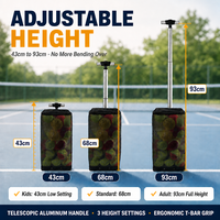 Ramasseur de balles de tennis avec capacité de 56 balles, en acier inoxydable, pour la collecte sur les terrains de tennis et de pickleball