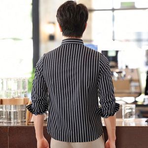 Stripe <b>Waistcoat</b> Apron <b>Long</b> Sleeve Unisex Uniform Vests Casual Business Vest - Product Image 2