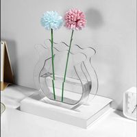 Vase Acrylique Moderne Art Déco Petit Vase Floral Transparent Dessus De Table Vase À Fleurs En Acrylique