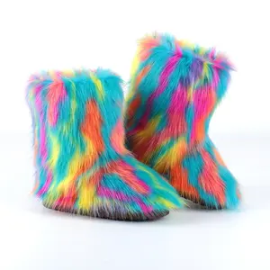 Botas femininas para neve, sandália de pelúcia quente para inverno, manter aquecido, sem cadarço, em várias cores, para neve, 2020