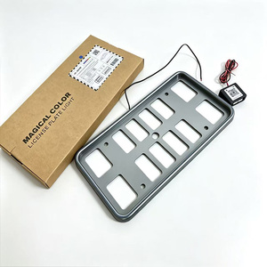 Support de <span class=keywords><strong>plaque</strong></span> d'<span class=keywords><strong>immatriculation</strong></span> universel pour <span class=keywords><strong>voiture</strong></span> avec LED RGB, contrôle Bluetooth, éclairage dynamique respirant et sonore - Product Image 6