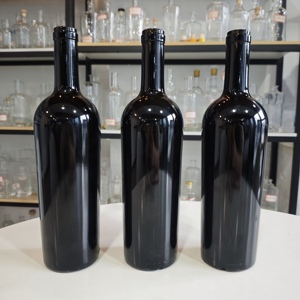 Fabricante de China, <span class=keywords><strong>precio</strong></span> de fábrica, pantalla de licor vacía, botellas de vidrio negro para vino, <span class=keywords><strong>750</strong></span> Ml - Product Image 1