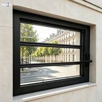 Volets de fenêtre en aluminium réglables de haute qualité avec persiennes en verre, pare-soleil et anti-pluie pour salle de bain et cuisine