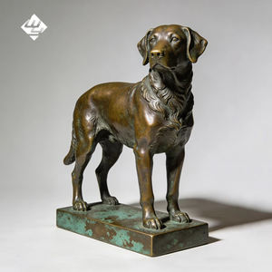 Sculpture de chien de chasse en bronze coulé grandeur nature pour la décoration de jardin, de parc et de paysage - Product Image 1