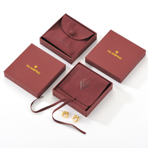 Glampkg Jewelry Organizer Sliding Gift Necklace Packaging Box Book Shape Jewellery Box with <b>Ribbon</b> - Product Image 3