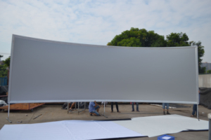 Écran de projection fixe grand format incurvé en alliage d'aluminium haute luminosité anti-reflet 16:9 pour cinéma, écran mural HD - Product Image 2