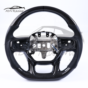 Volante de Fibra de <span class=keywords><strong>Carbono</strong></span> Forjado Estilo Todoterreno Personalizado para Dodge Ram TRX Rebel 1500 3500 4500 2021-2026 - Product Image 4