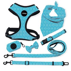 Ensemble de harnais pour chien à la mode en gros, ensemble de laisse et de nœud papillon de luxe pour animaux de compagnie, harnais pour chien réglable, design personnalisé - Product Image 2