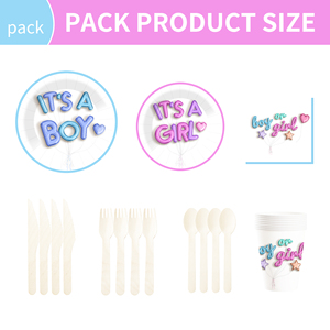 DAMAI Gender Reveal Theme Disposable Dessert Dinner <b>Paper</b> Plates Cup Napkin Tableware Set for Party Supplies for Baby Shower - Product Image 6
