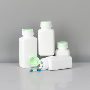 Bouteille carrée en plastique pour capsules, suppléments, pilules, comprimés, vitamines, avec couvercle à clapet, 90 ml, 150 ml, 190 ml, 250 ml - Product Image 4