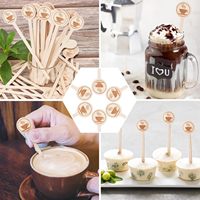 Palitos Agitadores de Café Ecológicos de Madera, Mezcladores de Bebidas Biodegradables, Varillas Agitadoras para Cafetería, Restaurante, Oficina