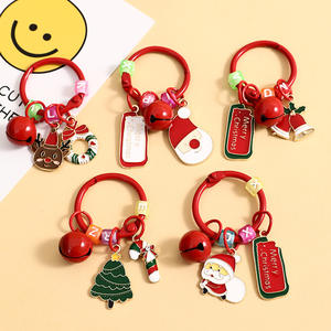 Gran oferta Kawaii llavero de Metal Santa árbol manzana ciervo muñeco de nieve diseños regalo de Navidad llaveros al por mayor - Product Image 6