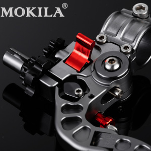 Mokila Aluminum <b>Clutch</b> Lever 10CL CNC Monoblock Right-Handed Street Motorcycle Retrofit Upgrade Part Grey Red <b>Silver</b> - Product Image 5