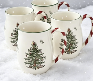 Juego de 4 Tazas con Diseño de Árbol de Navidad y Asas de Bastón de Caramelo, Aptas para <span class=keywords><strong>Microondas</strong></span> y Lavavajillas - Product Image 3