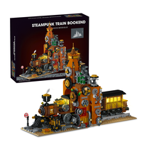 Steampunk Train 1252 PCS Building Toy Blocks avec lumières pour enfants Desk STEM Decor Play