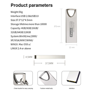 USB-флеш-накопитель с 3,0, 128 ГБ/64 ГБ/32 ГБ, металлическая флешка, USB 2,0 10 Мб/с, CE/FCC, сертифицированная гарантия 1 год для ноутбука/ПК - Product Image 4