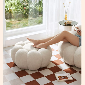 كرسي دوار مفرد بتصميم عصري على شكل كرة، أريكة مخملية بنمط اليقطين لغرفة المعيشة وغرفة النوم، أثاث منزلي للترفيه - Product Image 2