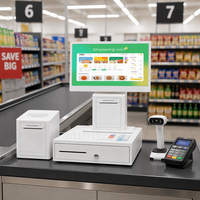 Caisse enregistreuse 15,6 pouces, système Android, terminal de point de vente tout-en-un avec imprimante, scanner, tiroir-caisse, logiciel pour magasin de détail