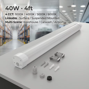 Luminaire LED Tri-Proof 120cm 40W 4800lm IP67 IK10 avec capteur micro-ondes 5.8GHz et autonomie d'urgence de 3 heures pour hôpitaux et aéroports - Product Image 5