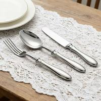Ensemble de couverts de luxe en acier inoxydable 18/10 304, finition miroir dorée, couverts lourds pour mariage, hôtel, restaurant