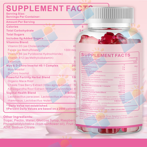 Gomitas de Fertilidad <span class=keywords><strong>Prenatal</strong></span> de Marca Privada SUNI OEM/ODM con Folato y Mioinositol para el Equilibrio Hormonal de la Mujer - Product Image 2