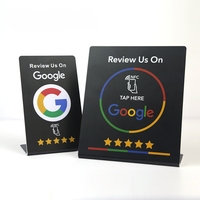 PVC NFC Google-Bewertungskarten-Ständer mit QR-Code 13,56MHz ISO14443A NTAG215 für Laden-Tischkarten und Zugangskontrolle