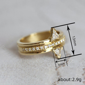 Anello Triangolare Elegante in Stile Francese, Gioiello Minimalista alla Moda per Donne - Product Image 4