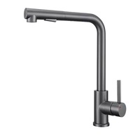 Robinet de cuisine moderne à douchette extractible, avec cartouche céramique, finition brossée, pour usage hôtelier, installation monotrou
