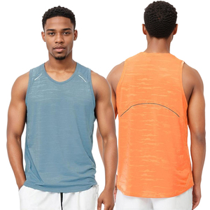 Chaleco deportivo para hombre, de secado rápido, poliéster personalizado, corte láser sin costuras, ajuste muscular, para fitness, maratón, running, transpirable - Product Image 2