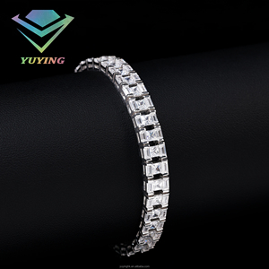 Bracelet tendance, bracelet taille émeraude, diamant moissanite VVS, plaqué or, argent sterling 925, passe le testeur de diamants, certificat GRA. - Product Image 5