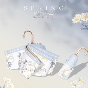 <span class=keywords><strong>Parapluie</strong></span> de soleil pour femme, petit format, doré, avec crochet courbé, design de luxe léger, 6 baleines, protection solaire anti-UV, compact et portable pour les jours ensoleillés - Product Image 2