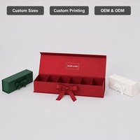 Boîte cadeau de Noël rouge avec compartiments pour lettres et chocolats, finition mate, vente en gros, directement de l'usine pour la vente au détail