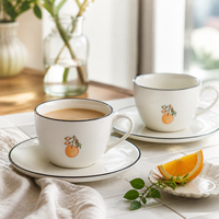 Vente en gros de tasses à café en céramique personnalisées avec logo, 90, 150, 220, 300 ml, pour cappuccino, expresso, latte, avec soucoupe, pour café, restaurant, maison