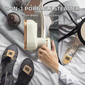 Plancha de vapor portátil 2 en 1 para ropa, uso dual en seco y húmedo, plancha eléctrica plegable portátil pequeña para hotel, uso comercial y doméstico, Reino Unido - Product Image 2