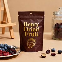 Op maat gemaakte hersluitbare voedselveilige snackzakjes met logo voor gedroogd fruit, melk & gelei, platte bodem, staande pouch verpakking