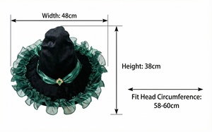 Nuevo Sombrero de Bruja/Mago de Terciopelo Esmeralda para Halloween 2026, Accesorio de Lujo, Estilo Celebridad - Product Image 6