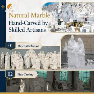 Statue de Jésus-Christ en marbre <span class=keywords><strong>blanc</strong></span> Mily, sculpture sculptée à la main, style religieux, personnalisable pour la décoration extérieure des églises et des cathédrales - Product Image 4
