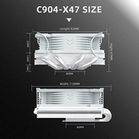FEZCOOL C904-X47 Refroidisseur CPU à poussée 4 caloducs Tout-en-un à roulement fluide Contrôle intelligent de la température pour configurations ITX