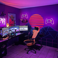 Enseigne néon LED pour manette de jeu, lampe néon USB pour décoration murale, idéale pour salle de jeux, chambre et fête