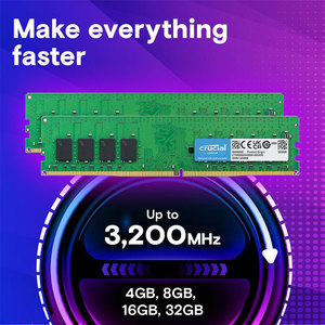 Memoria RAM <span class=keywords><strong>DDR4</strong></span> de 4GB, 8GB, 16GB, 2400MHz, 3200MHz, Memoria de Escritorio UDIMM de 288 Pines, RAM Crucial <span class=keywords><strong>DDR4</strong></span> para Ordenador - Product Image 2