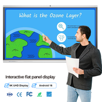 Papan Tulis Interaktif 4K 65/75/86 Inci dengan Android 15 & Sentuhan IR 40 Titik untuk Ruang Kelas Sekolah & Rapat Kantor