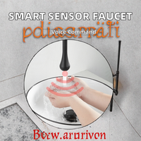 Robinet de lavabo moderne intelligent à capteur, en laiton, sans contact, à induction, pour eau froide et chaude, pour salle de bain