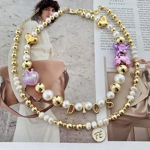 BD-L3617 אמייל יפהפה שרשראות שרשראות אלוקים דתיים שרשרת פנינים של מים מתוקים - Product Image 2