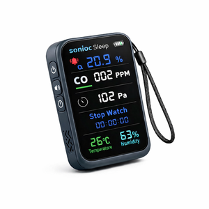 Dispositivo Portátil con Sensor de Oxígeno <span class=keywords><strong>O2</strong></span> y Monóxido de Carbono CO, Pantalla de Temperatura y Humedad, Interruptor Inteligente Android/Wi-Fi, Plástico - Product Image 1