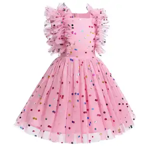 Wholesale Butterfly Printing Kids Girls Dress Custom Lace Cotton Summer Dresses Baby Girls Summer Dress
