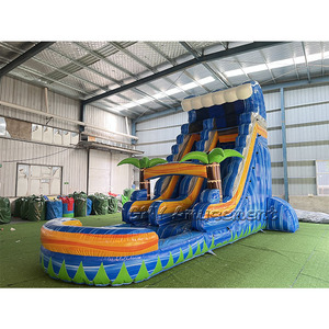 Château gonflable aquatique Palm Tree avec toboggans pour enfants - Product Image 1