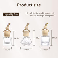 Diffuseur de parfum pour voiture en verre carré de 10 ml avec logo personnalisé, bouchon en bois, pendentif aromathérapie pour la décoration intérieure de voiture