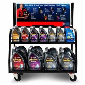 תחנת דלק מדפי דלק קיק התצוגה עמדה שמן valvoline מנוע מנוע צג