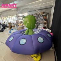 Yüksek kaliteli şişme karikatür ufo maskot gece kulübü uzay parti dekorasyon için sevimli canavar sürücü ile