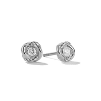 Gemnel Jewelry Sterling Silber Rose Flower Ohr stecker mit Diamant